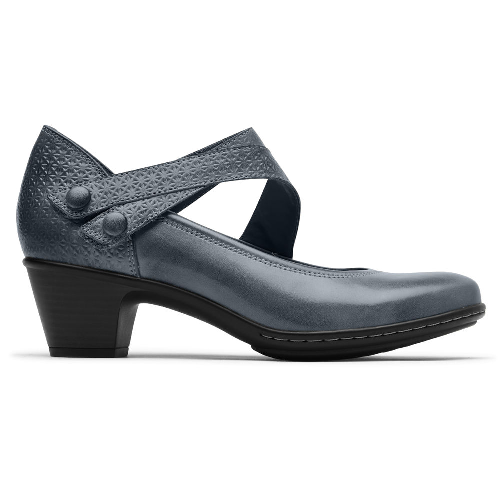 Wedges Rockport Mujer Mexico - Cobb Hill Kailyn Asymmetrical Mary Jane Gay Marino - GZXNV9146